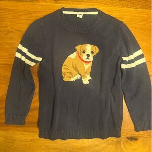 Janie and Jack Boys Navy Sweater with Puppy Design, size 6